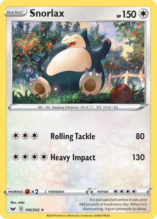Snorlax 140/202 - [SWSH01 Sword & Shield Base Set]