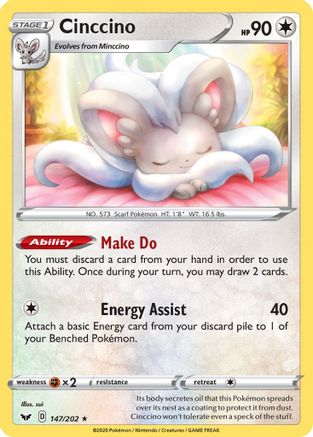 Cinccino 147/202 - [SWSH01 Sword & Shield Base Set]