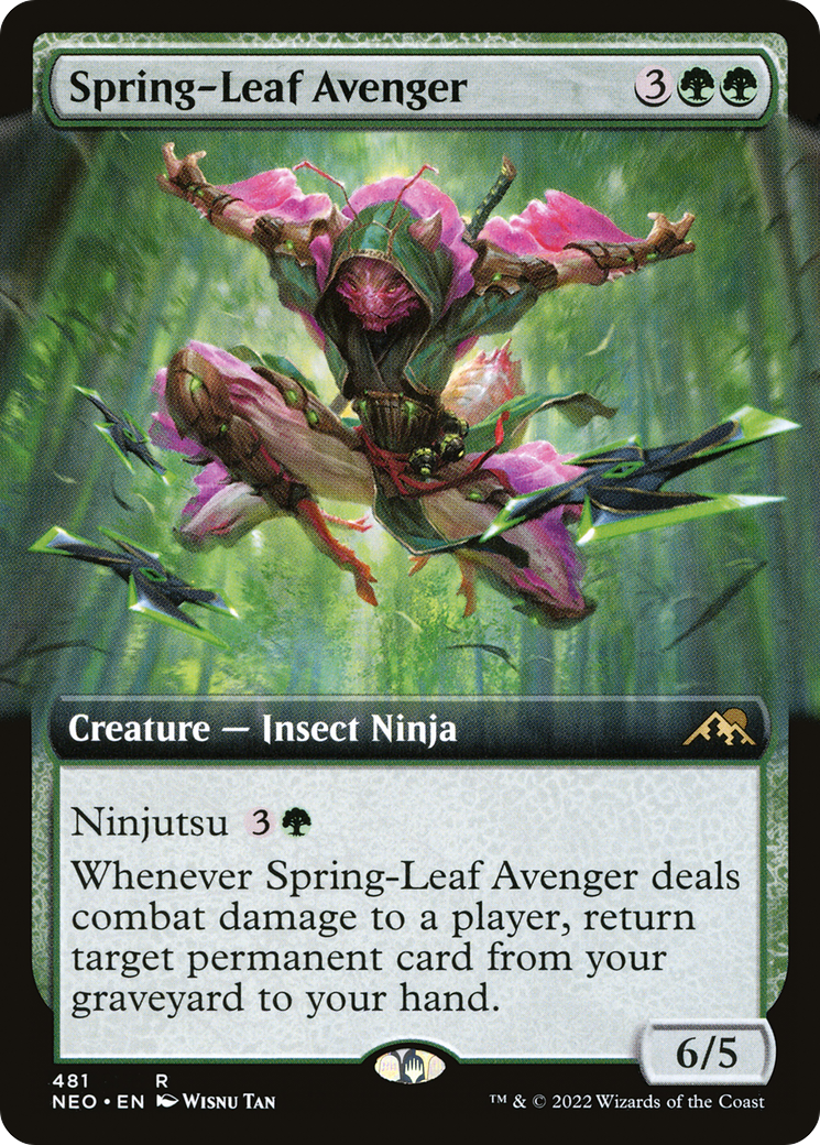 Spring-Leaf Avenger (NEO-481) - [Kamigawa: Neon Dynasty]: (Extended Art) Foil