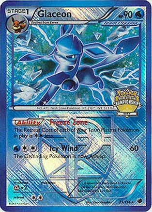 Glaceon (23/116) (Promo du championnat de la ville) [Noir et blanc : Plasma Freeze] 