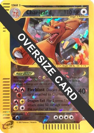 Charizard - 9/12 (Box Topper) - [Jumbo Cards] Reverse Holofoil