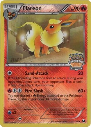 Flareon (12/108) (Regional Championship 2013 Promo Staff) [Black & White: Dark Explorers]