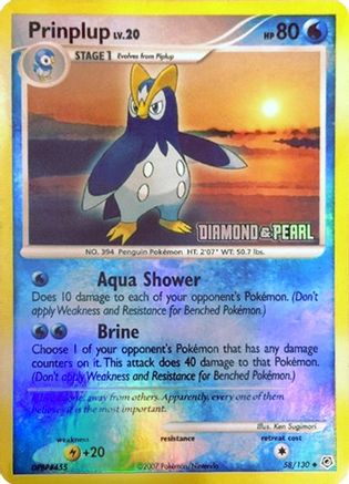 Prinplup - 58/130 [Diamond & Pearl] - [Burger King Promos] Holofoil