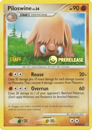 Piloswine - 46/100 (Prerelease) [Staff] - [Nintendo Promos]