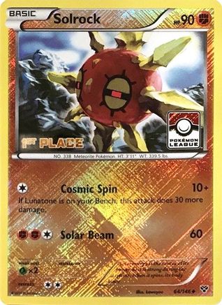 Solrock - 64/146 (Pokemon League) [1st Place] - [League & Championship Cards] Reverse Holofoil
