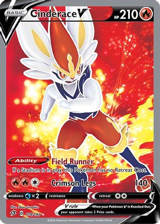 Cinderace V (Full Art) 178/192 - [SWSH02 Rebel Clash] Holofoil