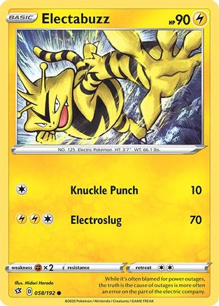 Electabuzz (058/192) [Épée et Bouclier : Rebel Clash] 