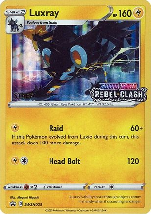Luxray - SWSH023 (Prerelease) [Staff] SWSH023 - [SWSH Sword & Shield Promo Cards] Holofoil