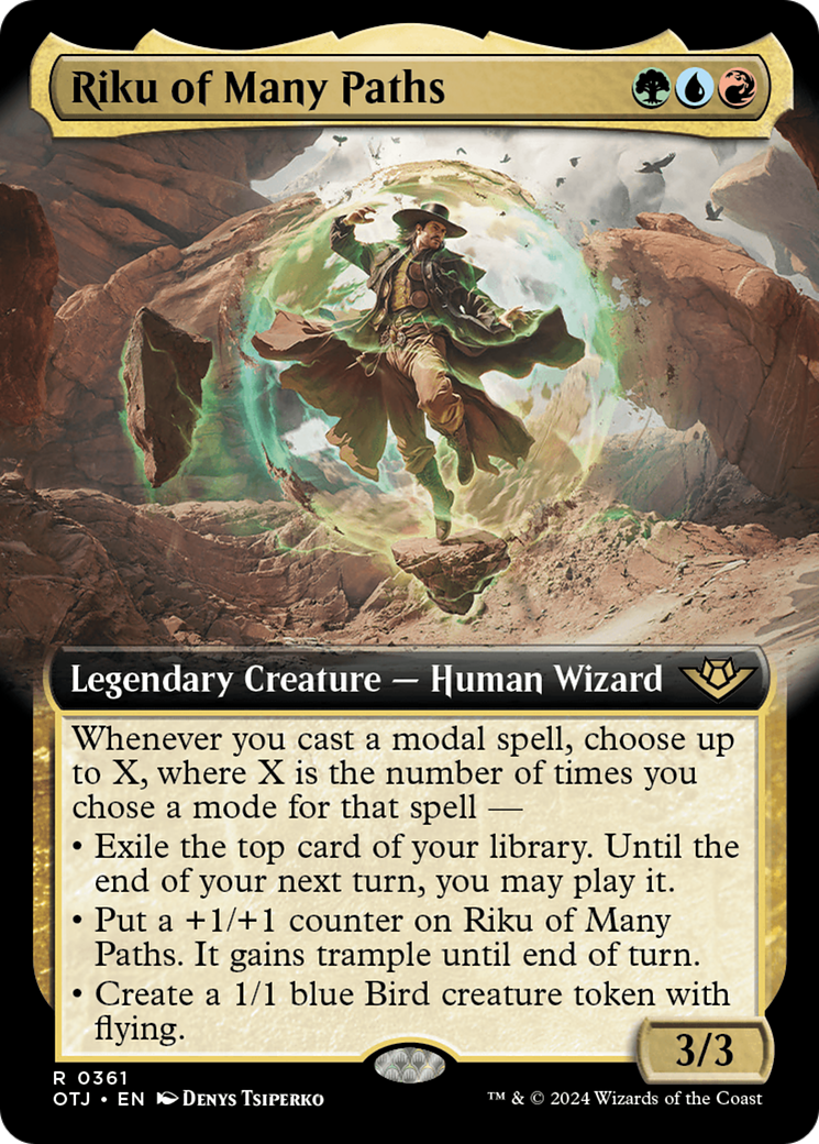 Riku of Many Paths (OTJ-361) - [Outlaws of Thunder Junction]: (Extended Art) Foil