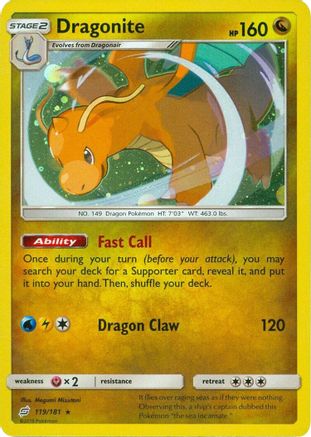 Dragonite (119/181) (Cosmos Holo) [Soleil et Lune : Faire équipe] 