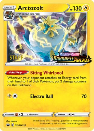 Arctozolt - SWSH036 (Prerelease) [Staff] SWSH036 - [SWSH Sword & Shield Promo Cards] Holofoil