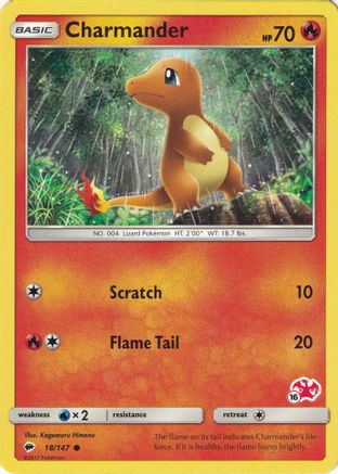 Charmander - 18/147 (#16 Charizard Stamped) 18 - [Battle Academy]