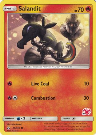 Salandit - 25/156 (#18 Charizard Stamped) - [Battle Academy]