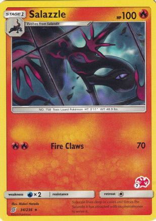Salazzle - 34/236 (#7 Charizard Stamped) - [Battle Academy]