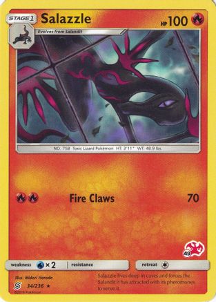 Salazzle - 34/236 (#49 Charizard Stamped) - [Battle Academy]