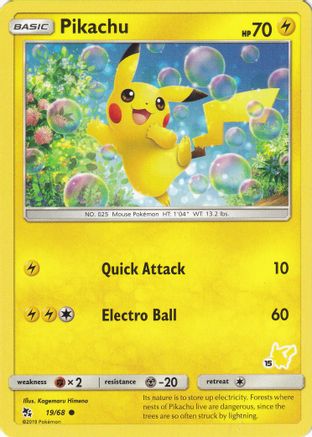 Pikachu (19/68) (Timbre Pikachu #15) [Battle Academy 2020] 