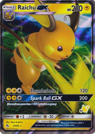 Raichu GX - 20/68 (#60 Pikachu Stamped) 20 - [Battle Academy] Holofoil