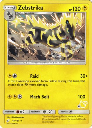 Zebstrika - 45/181 (#23 Pikachu Stamped) - [Battle Academy]