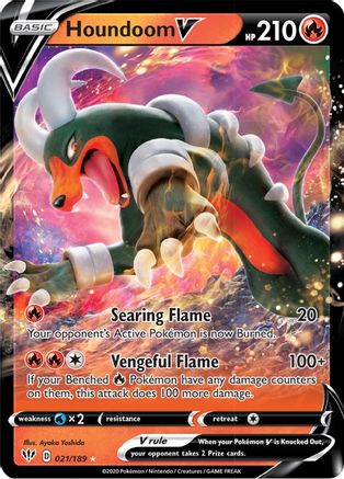 Houndoom V (021/189) [Épée et bouclier : Ténèbres en feu] 