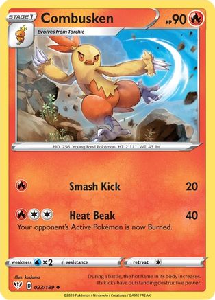 Combusken (023/189) [Épée et bouclier : Ténèbres en feu] 