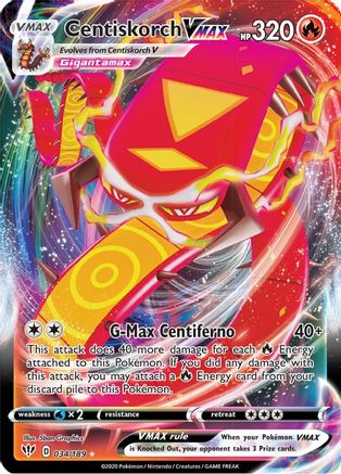 Centiskorch VMAX (034/189) [Épée et Bouclier : Ténèbres en feu] 