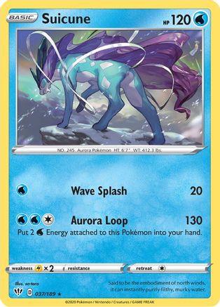 Suicune (037/189) [Épée et Bouclier : Ténèbres en feu] 