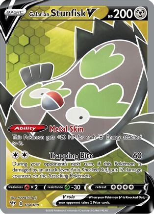 Galarian Stunfisk V (Full Art) 184/189 - [SWSH03 Darkness Ablaze] Holofoil