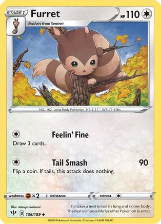 Furret (136/189) [Épée et bouclier : Ténèbres en feu] 