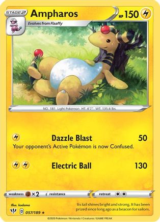 Ampharos (057/189) [Épée et bouclier : Ténèbres en feu] 