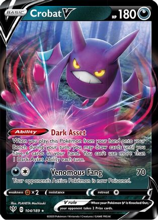 Crobat V (104/189) [Sword & Shield: Darkness Ablaze]