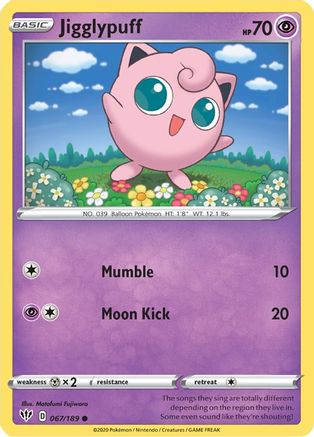 Jigglypuff (067/189) [Épée et bouclier : Ténèbres en feu] 