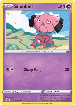 Snubbull (070/189) [Épée et bouclier : Ténèbres en feu] 