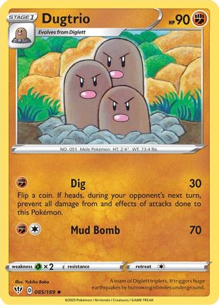 Dugtrio (085/189) [Épée et Bouclier : Ténèbres en feu] 