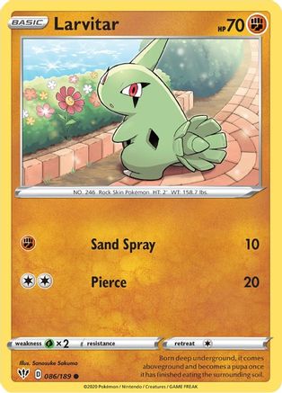 Larvitar (086/189) [Épée et Bouclier : Ténèbres en feu] 