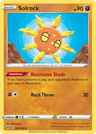 Solrock (092/189) [Épée et Bouclier : Ténèbres en feu] 