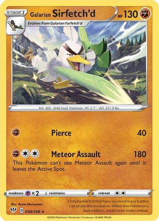 Galarian Sirfetch'd - 98/189 (Cracked Ice holo) - [Deck Exclusives] Holofoil