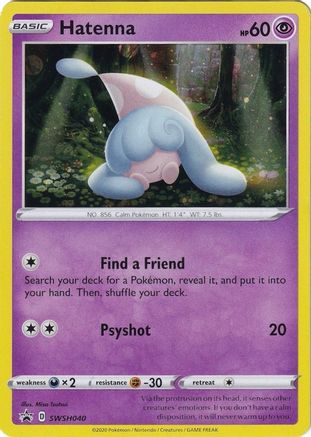 Hatenna - SWSH040 SWSH040/307 - [SWSH Sword & Shield Promo Cards] Holofoil