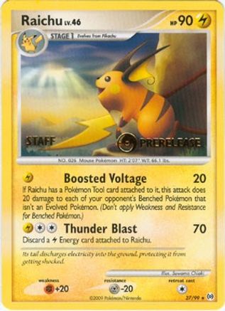 Raichu (27/99) (Promo d'avant-première du personnel) [Nintendo : Black Star Promos] 