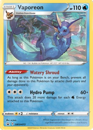 Vaporeon (SWSH072) [Sword & Shield: Black Star Promos]