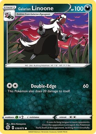 Linoone de Galar (036/073) [Épée et Bouclier : Voie du Champion] 