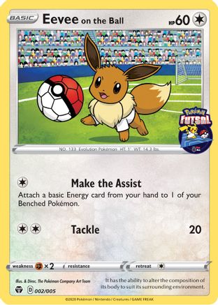 Eevee on the Ball - 002/005 (Pokemon Futsal) 2/5 - [Miscellaneous Cards & Products]