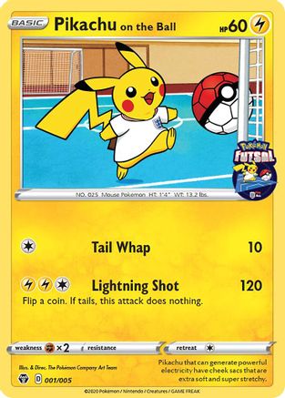 Pikachu on the Ball - 001/005 (Pokemon Futsal) 1/5 - [Miscellaneous Cards & Products]