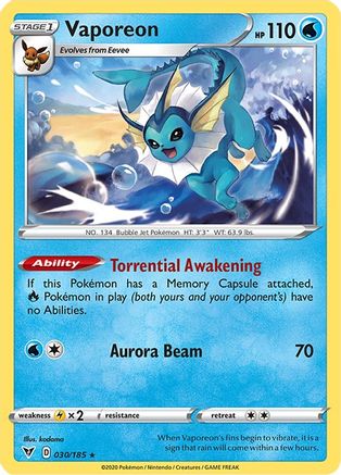 Vaporeon (030/185) [Épée et bouclier : tension vive] 