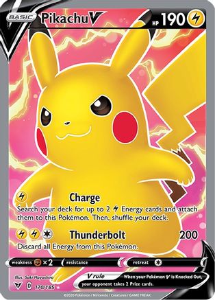 Pikachu V (Full Art) 170/185 - [SWSH04 Vivid Voltage] Holofoil