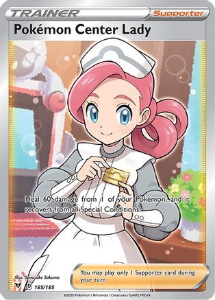 Pokemon Center Lady (185/185) [Épée et Bouclier : Tension Vive] 