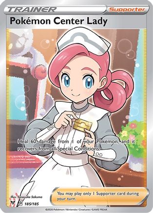 Pokemon Center Lady (Full Art) 185/185 - [SWSH04 Vivid Voltage] Holofoil