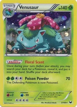 Venusaur (3/108) (Cosmos Holo) (Blister exclusif) [Noir et blanc : Dark Explorers] 