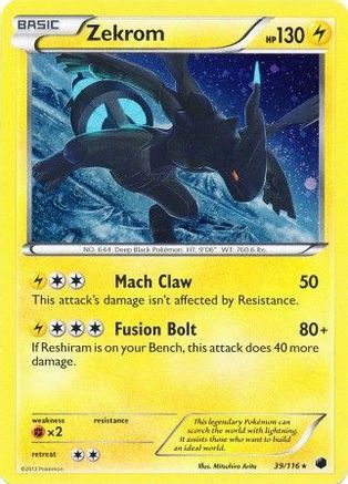 Zekrom (39/116) (Cosmos Holo) [Noir et blanc : Gel du plasma] 