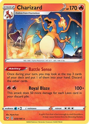 Charizard - 25/185 (Cracked Ice Holo) 25 - [Deck Exclusives] Holofoil