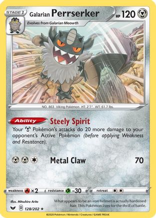 Galarian Perrserker (128/202) (Deck à thème exclusif) [Épée et bouclier : ensemble de base] 